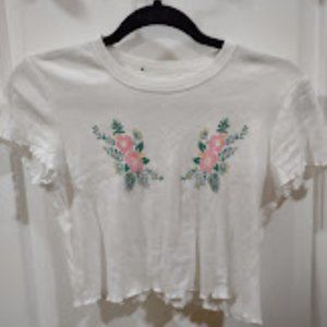 PacSun White Crop Top with Flowers